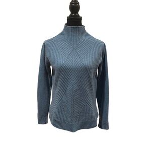 Bartolini NWOT cashmere wool blend mock neck knit ice blue sweater size medium